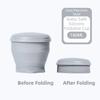 180ml Collapsible Travel Cup with Lid Stainless Steel Rim Mini Silicone Cup with Strap Lightweight Folding Water Cup Outdoor Use
