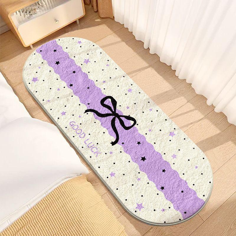 Bow Thickened Imitation Cashmere Bedside Blanket Bedroom Wear-resistant Non-slip Carpet Balcony Cool Bay Window Mat
