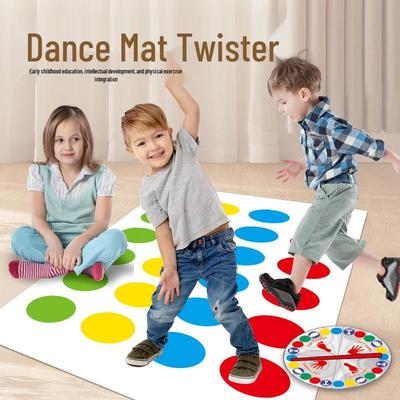 Jeu de Tapis de Danse Interactif pour Enfants et Familles: Fête Twister Fun pour Plusieurs Personnes, Parent-Enfant, Basée sur la Musique