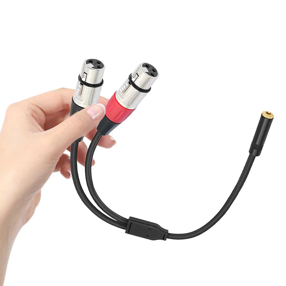 3.5mm 1/8 To XLR Microphone Cable 1/8 Inch To Dual XLR Male Stereo Cable for Stereo Mic To L & R Audio Track