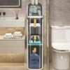 Slim Bathroom Storage Cabinet - Compact Side Cabinet with Drawer-Type Toilet Organizer Plastic Narrow Gap Storage for Bathrooms