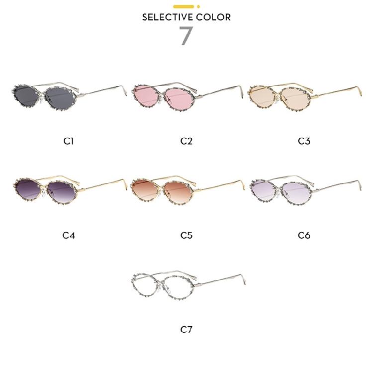 Trendy Elegant Sunglasses Crystal Embellished Metal Frame Polarized Lens Lightweight Design For Birthday Girl