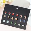 Mixed Heart Star Earrings 30-Pair Stainless Steel Umbrella Stud Earrings Jewelry