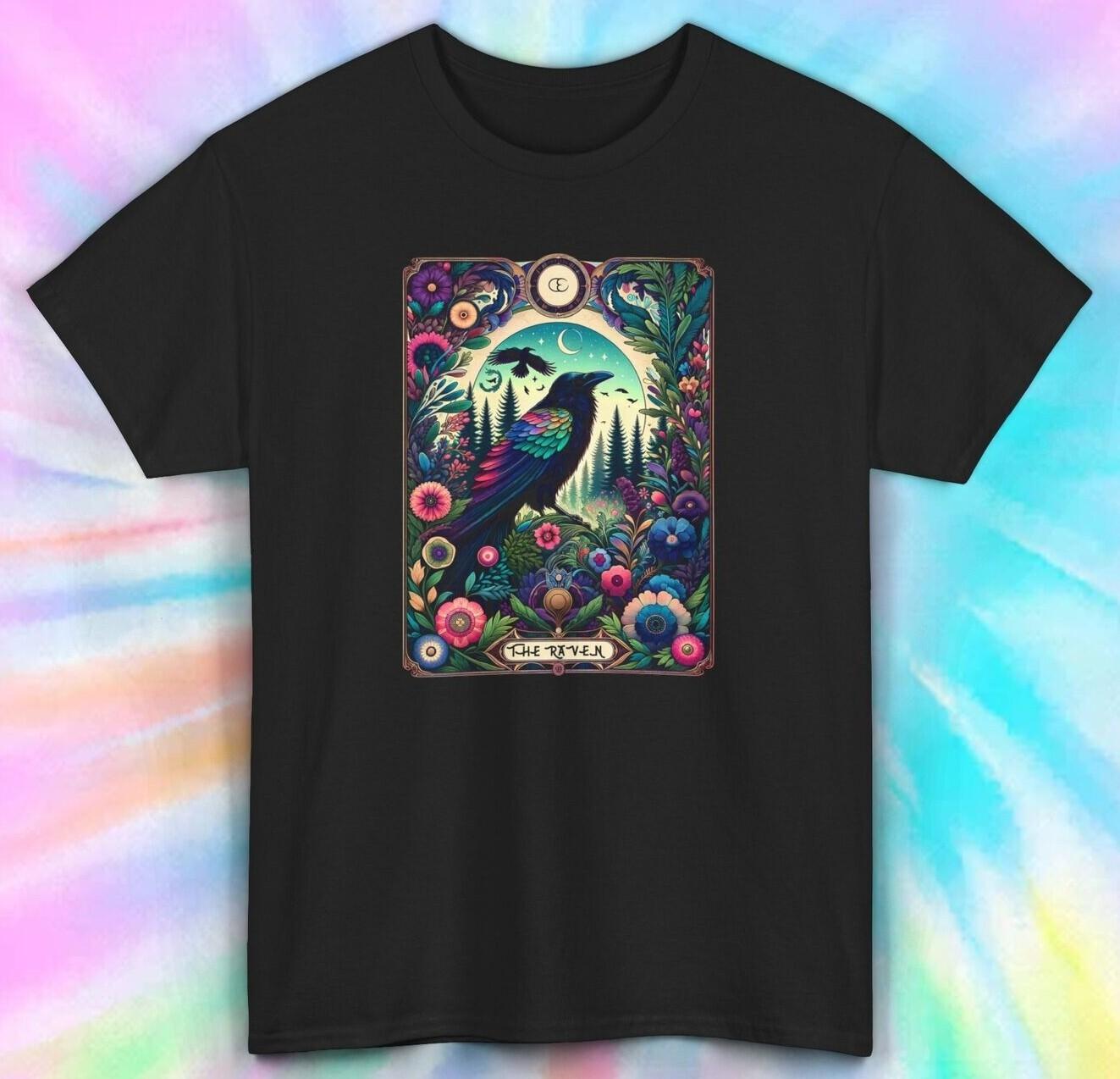 The Raven Tarot Card T-Shirt | Gothic Witchcraft Crow Tee | S-5XL XXL
