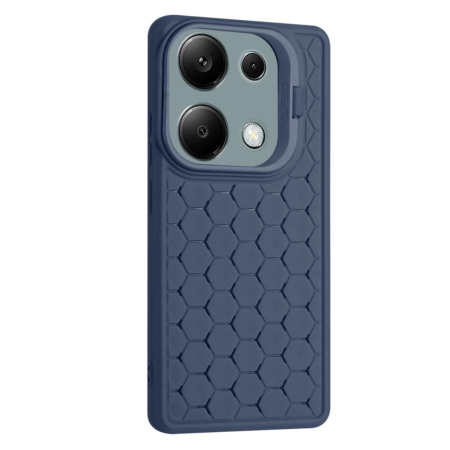 

Для Xiaomi Redmi Note 13 Pro 4G/Poco M6 Pro 4G Чехол Подставка Теплоотвод Задняя крышка из ТПУ Dark Blue