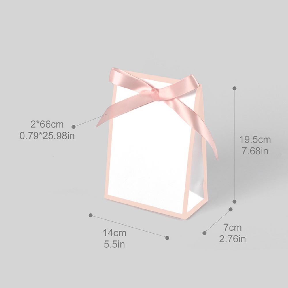 

10 шт. Черно-белые подарочные пакеты с лентой-бантом, картонная бумага, сумка для шелкового шарфа, сумки для подарков на день рождения pink-L