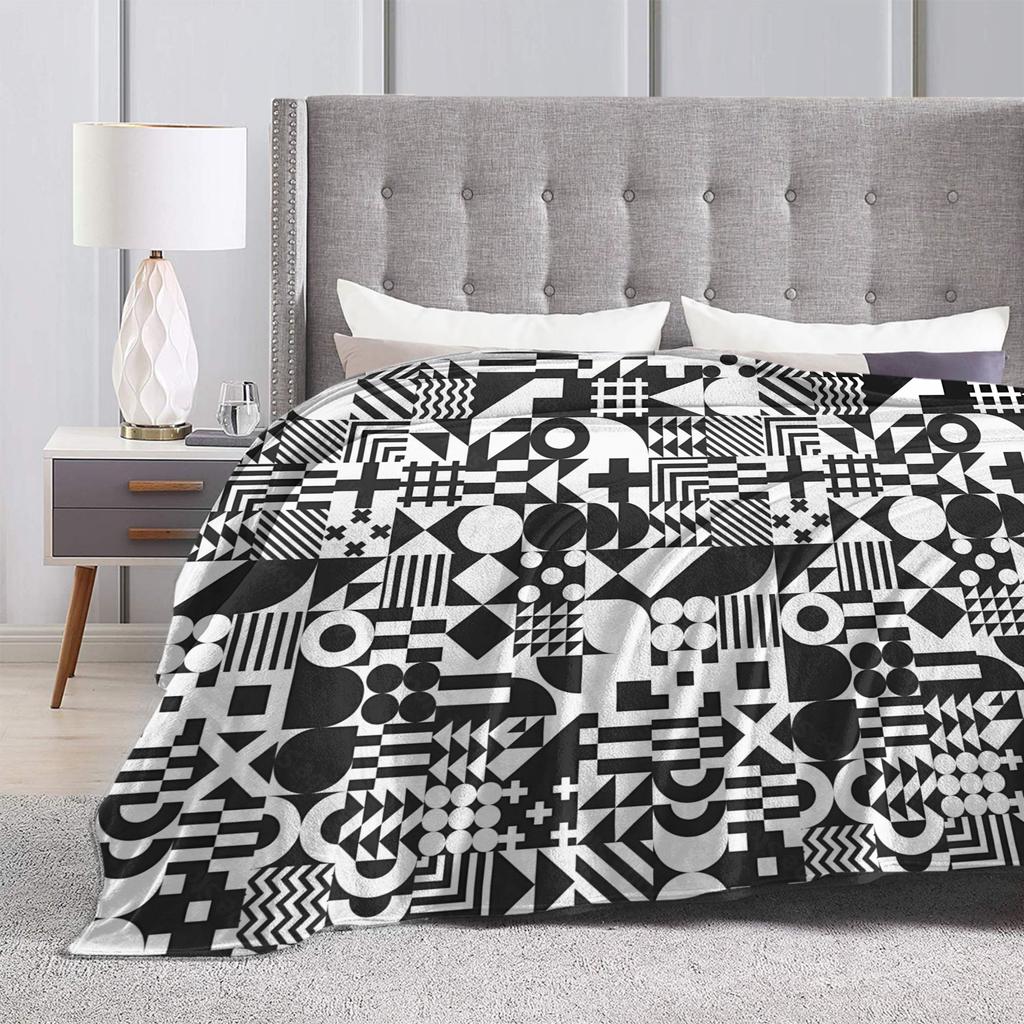 Warm Soft Blanket Picnic Bauhaus Elements Abstract Geometric Throw Blanket  Flannel Bedspread For Couch Chair Sofa Bed Sofa Bed