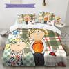 Charlie und Lola Muster Bettwäsche Steppbett Set Bettbezug Kissenbezug Heimdekoration Geburtstagsgeschenk (1 Bettbezug + 2 Kissenbezüge, ohne Füllung)