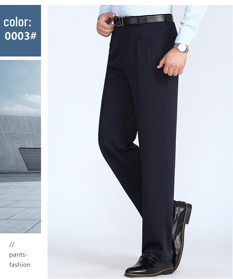 Herren High Waist Seidenkleiderhosen - Sommer Dünn, Locker Geschnitten, Gerade Bein Hose