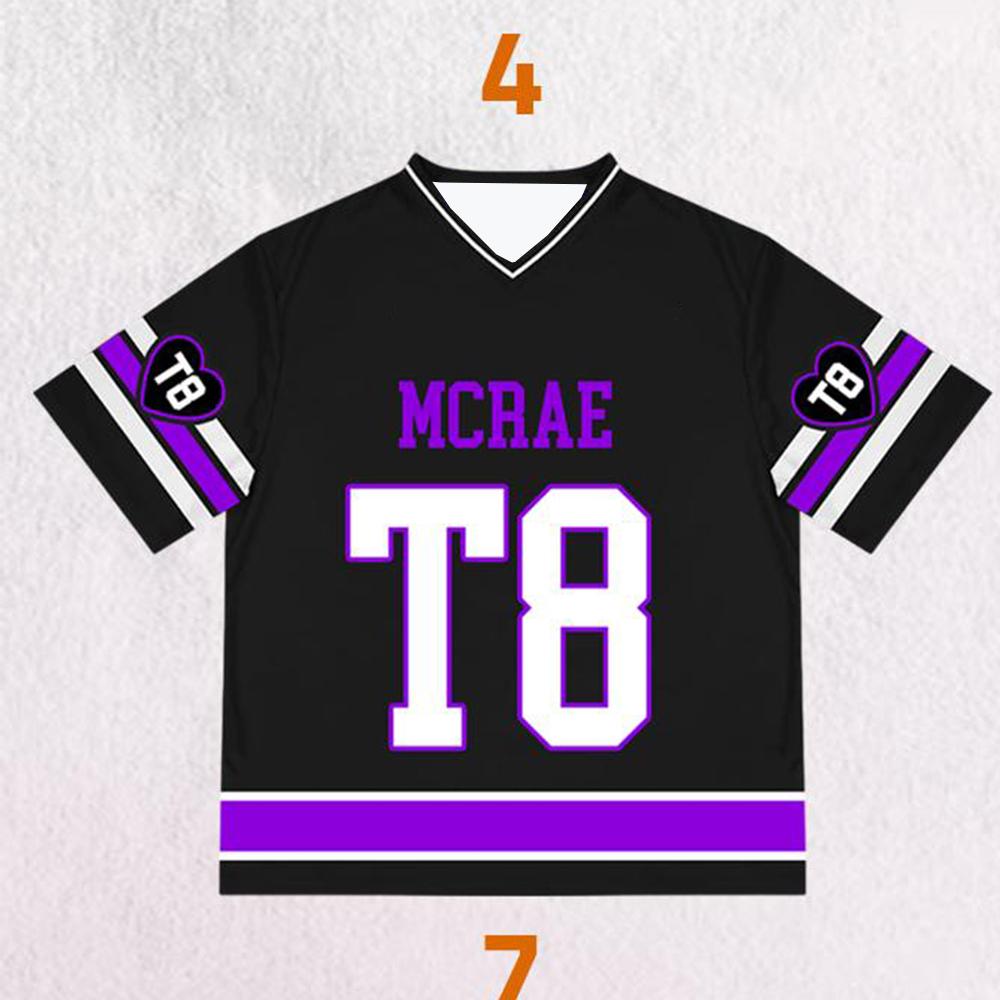 2026 New Tate Mcrae T8 Football Jersey Women's Y2k Fashion Casual Sweatshirt Concert Comfortable And Versatile Hot Girl Top
