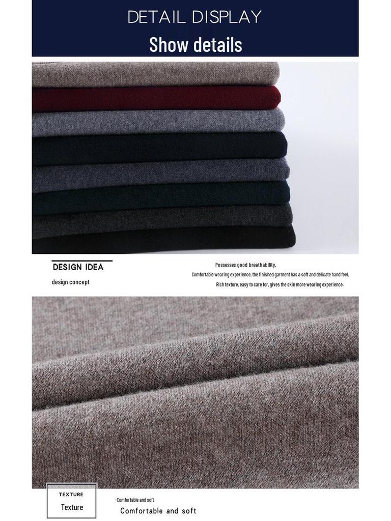 Men's Versatile V-Neck Cashmere Sweater: Warm Autumn/Winter Knit for Middle-Aged & Young Adults