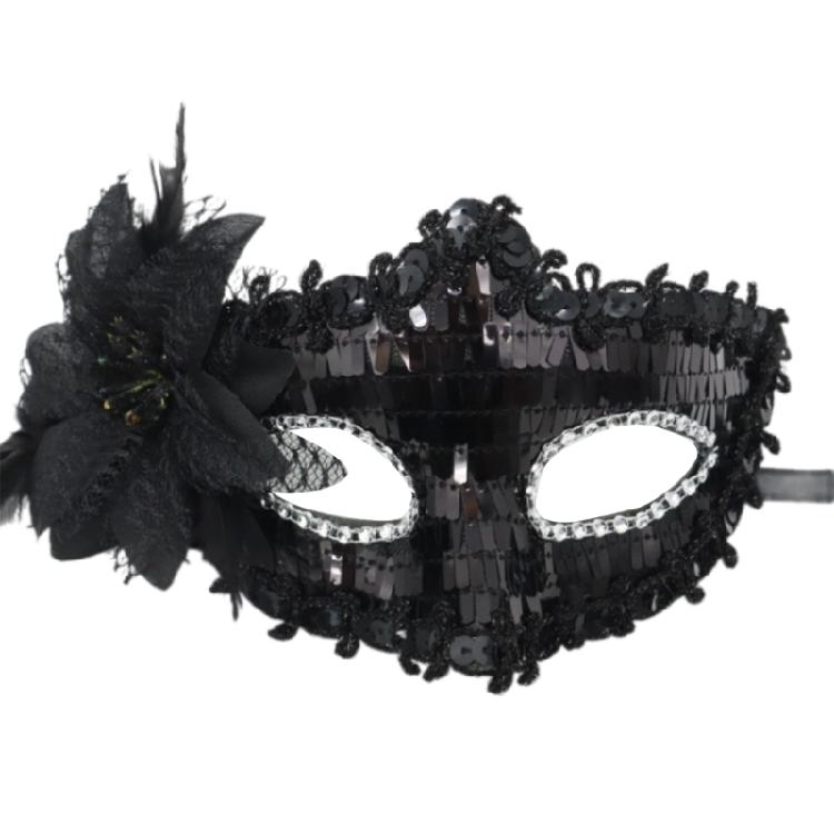 

Sequins Half-face Mask Masquerade Mask, Mardi Gras Decorations Venetians Mask for Womens Halloween Mardi Gras Costume чорний