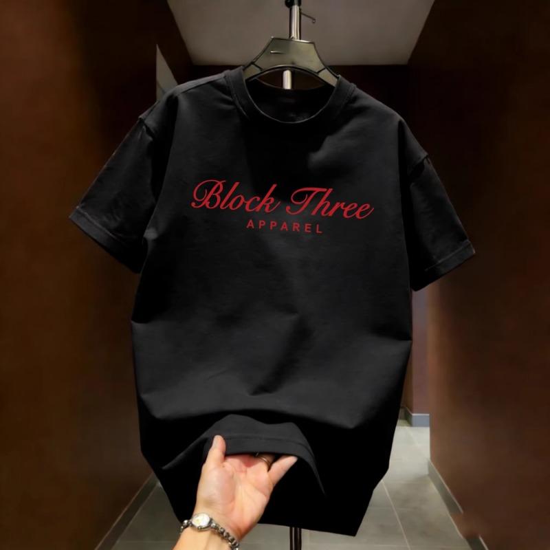 Mens Dark Style Retro Printed Heavy Cotton Loose Short Sleeve T Shirt
