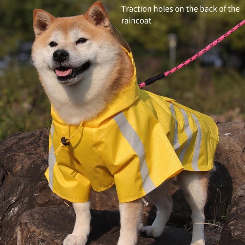 Breathable Reflective Dog Rain Suit Easy Wear 2 Leg Design Rain Jackets For Small to Large Dog Rainy Day Outdoor Activity