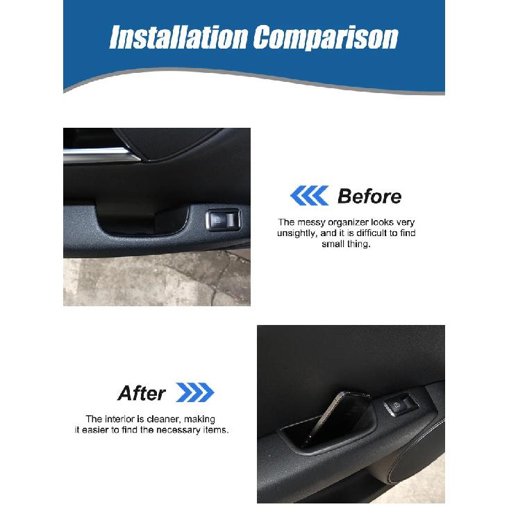 Rear Door Storage Barrel Container Tray Car Door Storage Box Door Handle Insert Organizer For Benz C Class W204 S204 2008-2014
