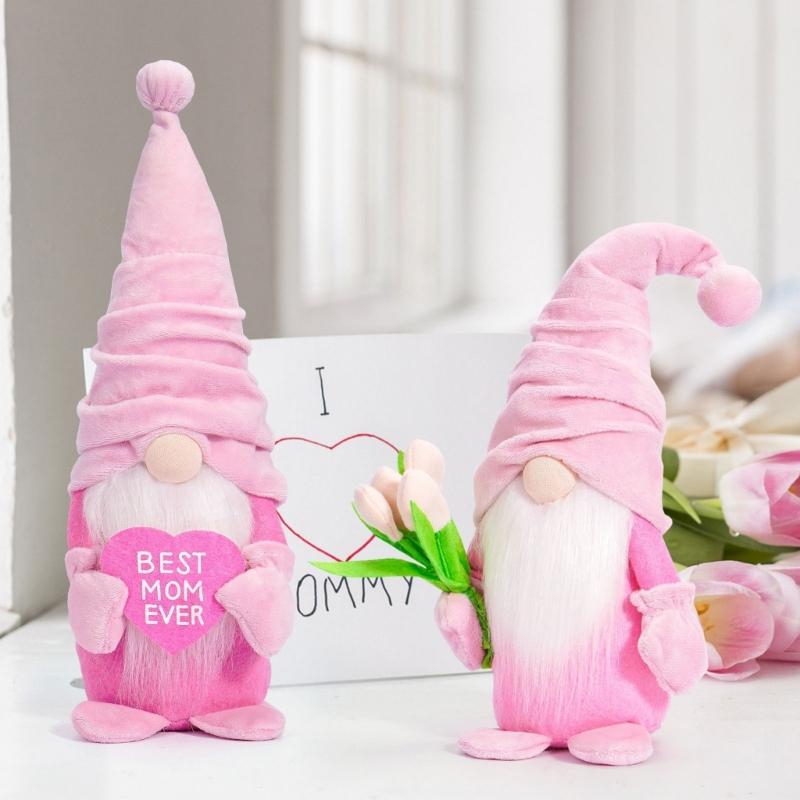 Mother Day Gnome Decorations Handmade Plush Gnome Doll Desk Ornament Mother Day Gift for Mother Day Anniversary