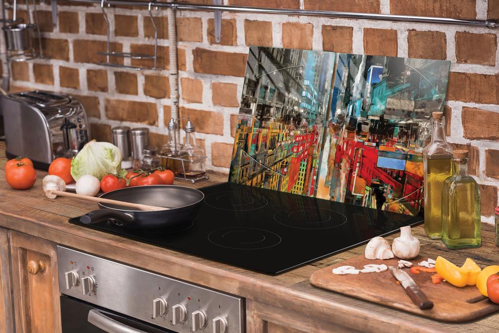 SZKLANA PŁYTA OCHRONNA NA KUCHENKĘ 90x52 MIASTO