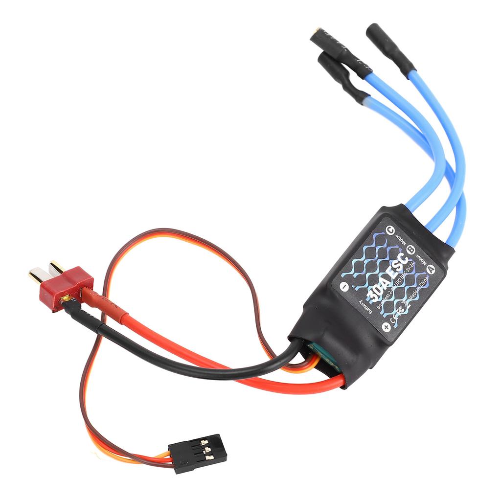 RC Electric Speed Controller 30A with T Plug Long Wire RC Brushless ESC for Fixed Wing Aircraft Upgrade