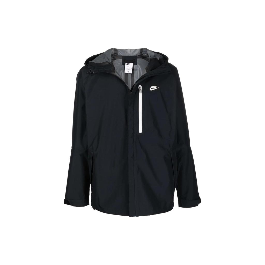 Nike Solid Color Zip-Up Hooded Jacket Men jackets Black DM5499-010