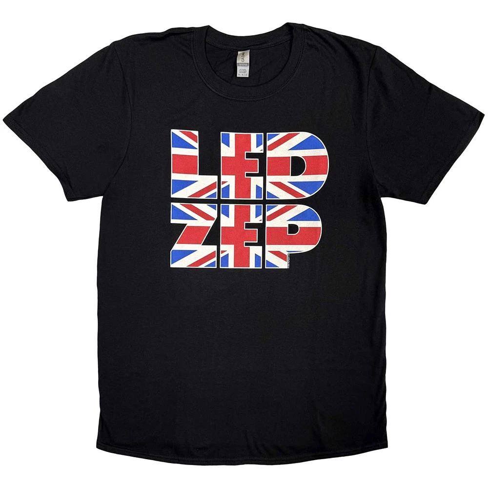 Led Zeppelin T Shirt Union Jack Type Band Logo new Official Mens Black M