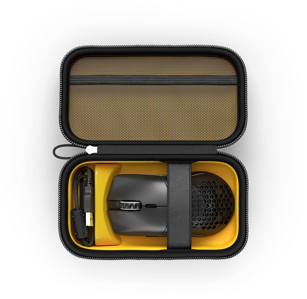 Glorious Hard Shell Mouse Case with Accessory Pocket and Adjustable Wedge for Gaming, Wired, and Wireless Mice