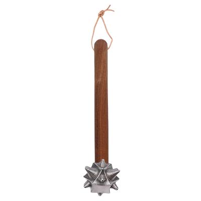 Spikey Hammer with Wooden Handle Stainless Steel Multifunctional Unique Shape Decorative Hammer Ornament for Car Home Hand Tools