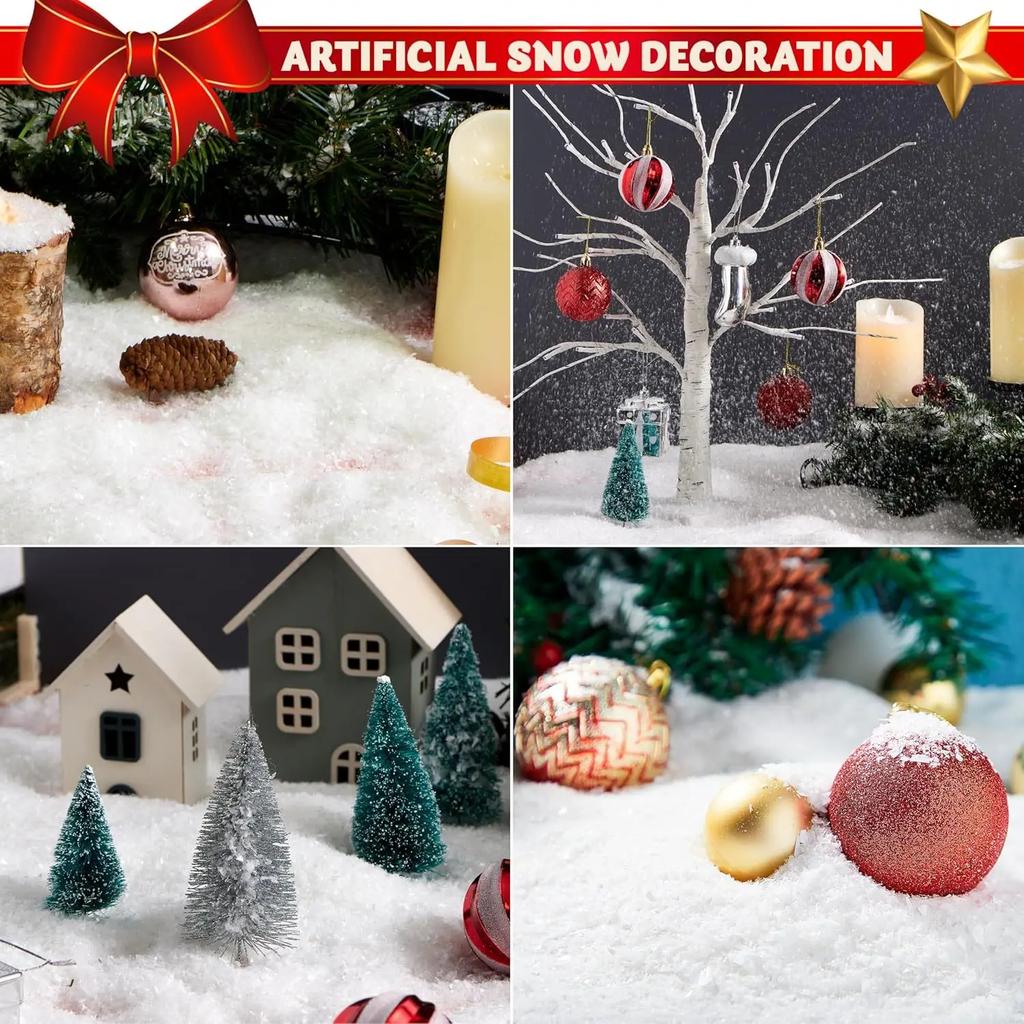 JOYFY 12oz Fake Snow Decoration Xmas Artificial Snow 320g Plastic Fake Snowflakes for Christmas Tree Decoration