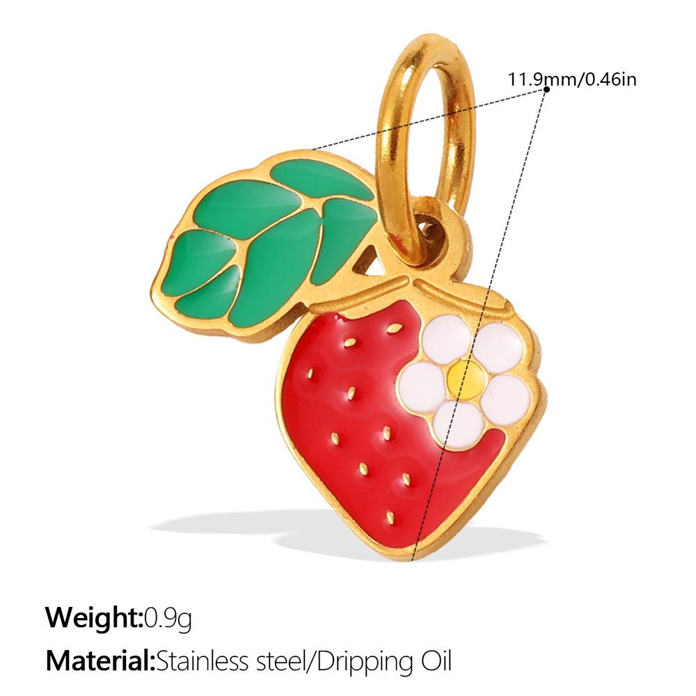 2026 Creative Simple and Versatile New Small Fresh Pendant Colored Dripping Strawberry Apple Cute Pendant Female