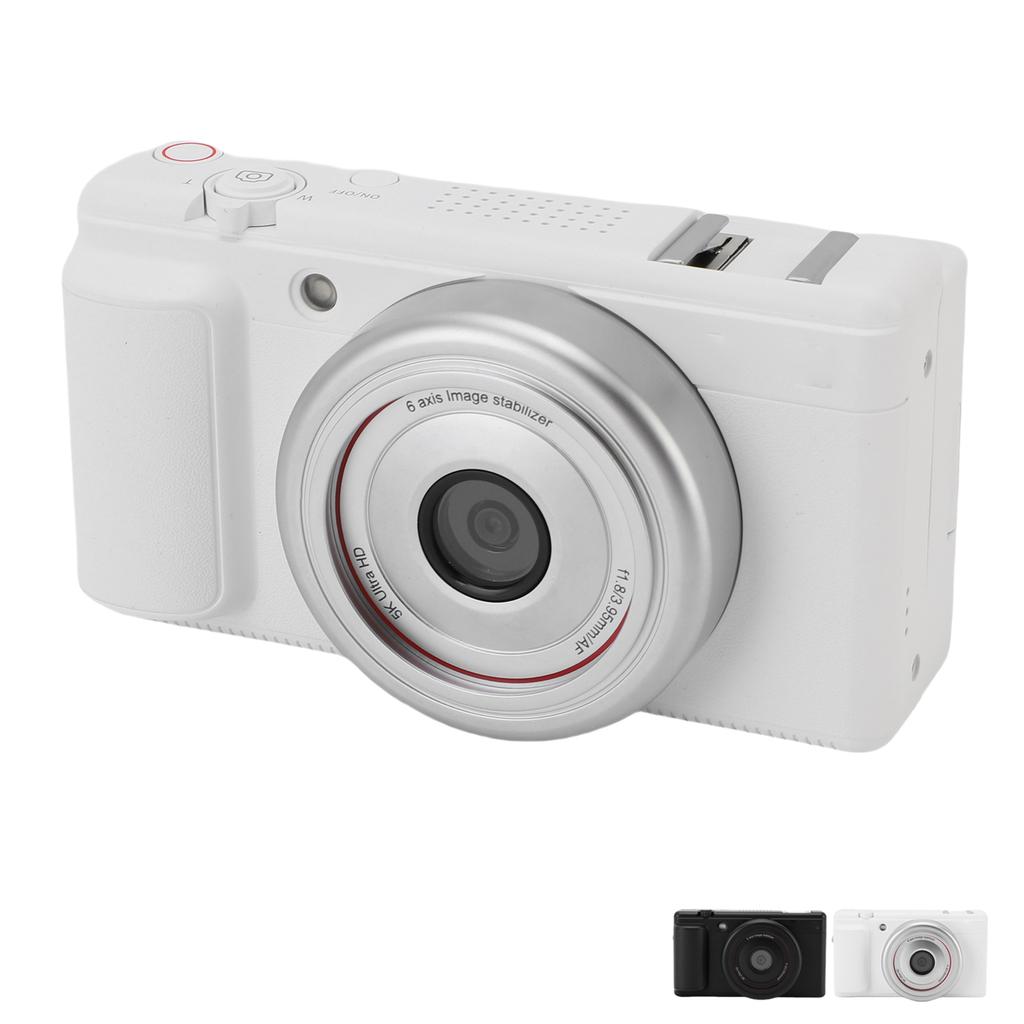 Vlog Camera 2.8 Inch Color Flip Screen Autofocus 80M Photo 5K30fps Video 16x Digital Zoom F1.8 Large