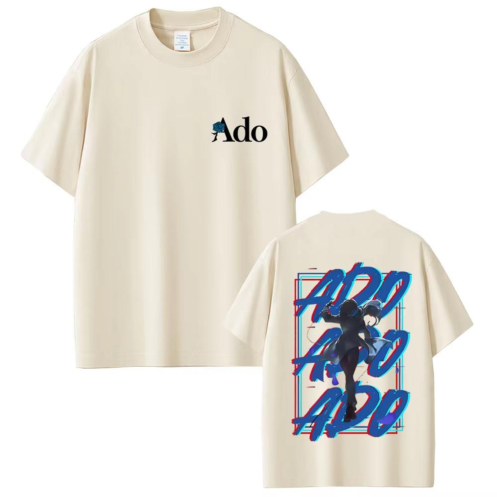 

Ado 2026 Spring summer Fashion Tshirt Men Women pure cotton Print TShirt Y2k Japanese Style Short Sleeve Top Streetwear Unisex XL