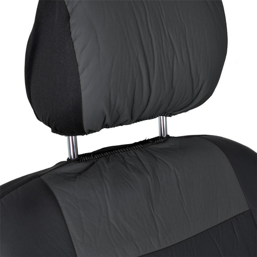 PU Leather Universal Full Car Seat Covers Set Black Waterproof Car Interiors