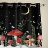 Plants Mushrooms Flowers Moon Modern Window Curtains for Living Room Bedroom Curtain Kitchen Treatment Blinds Drapes