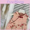 Chinese Style Girl Summer Dress With Floral Print And Cotton Fabric For Kids Ages 3 To 8