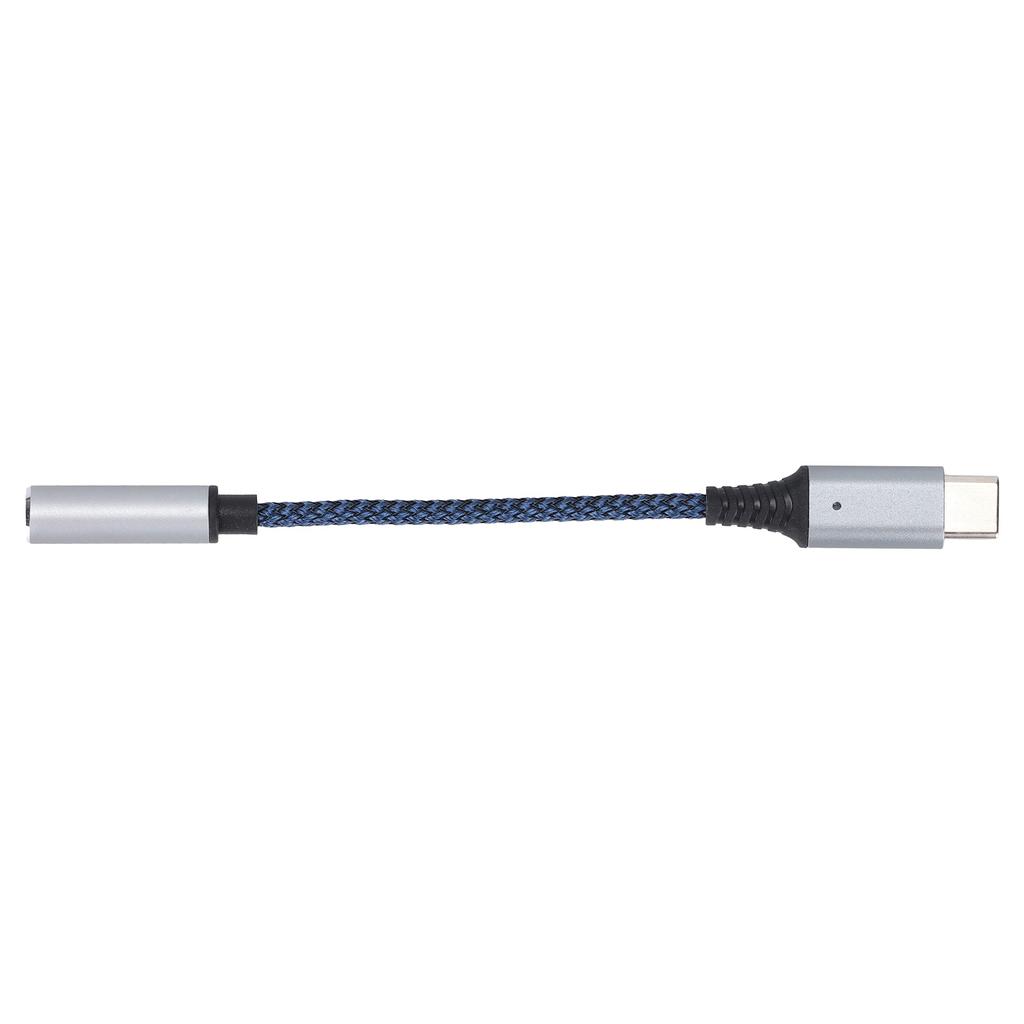 USBC to 3.5mm Female Headphone   Adapter Type C Headphone Adapter     Nylon   Cable(Blue )