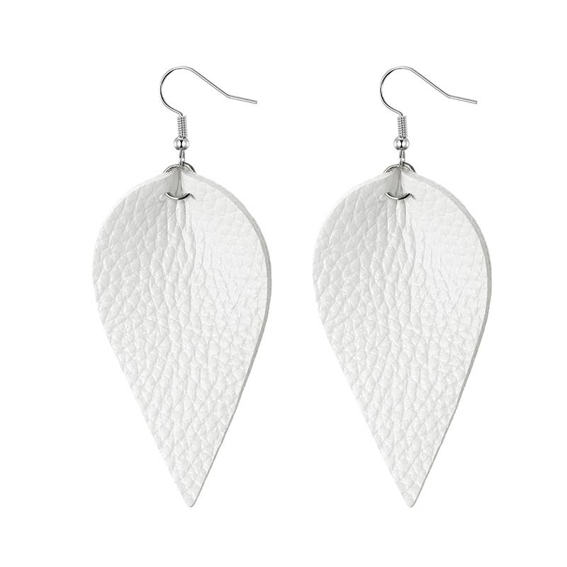 Fashion Leather Earrings Lightweight Faux Leather Leaf Earrings Teardrop Dangle Handmade For Women Girls Jewelry Wholesale