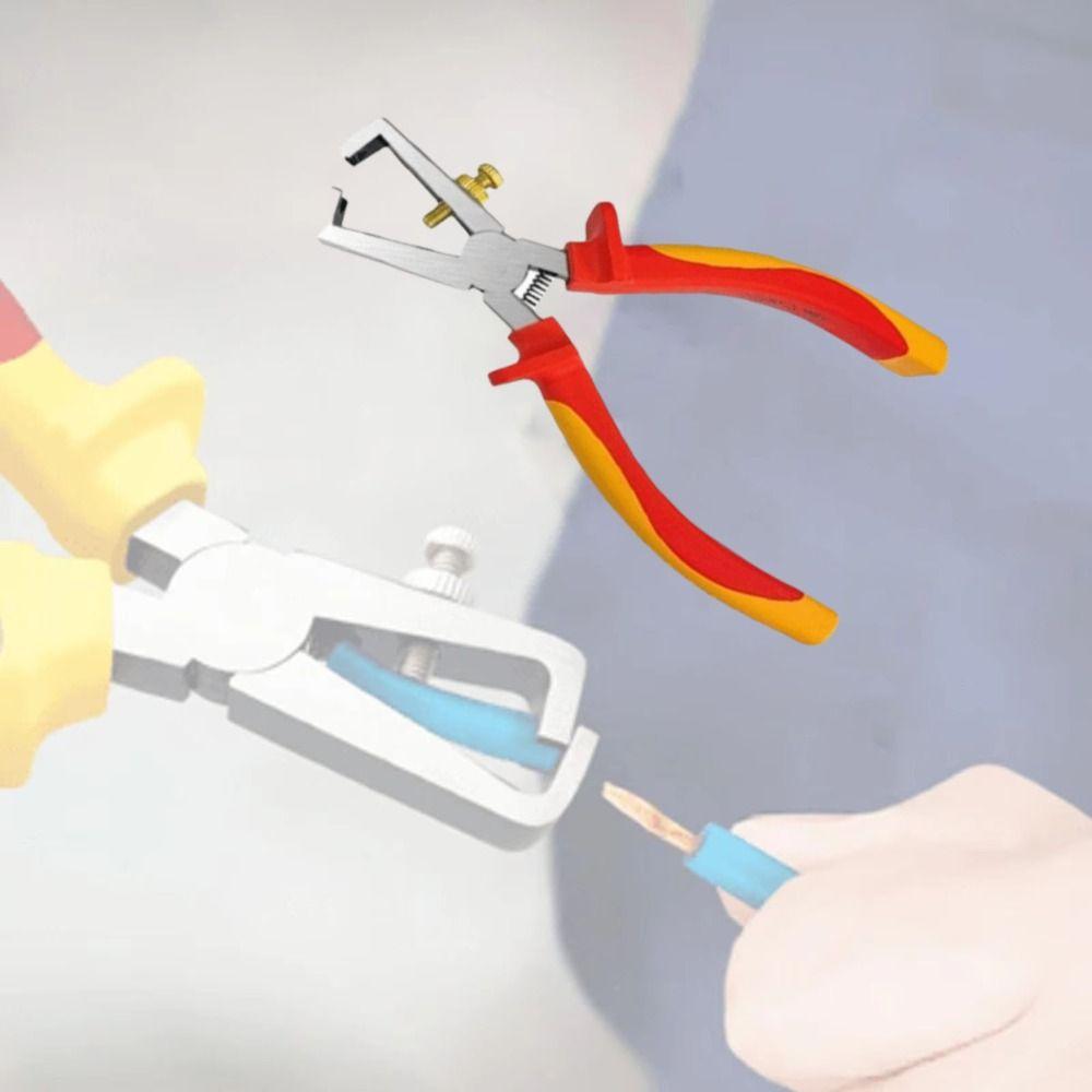 6-Inch Size Wire Stripper Heavy Duty Crimping Tool Dividing Function Wire Plier Electricians Use