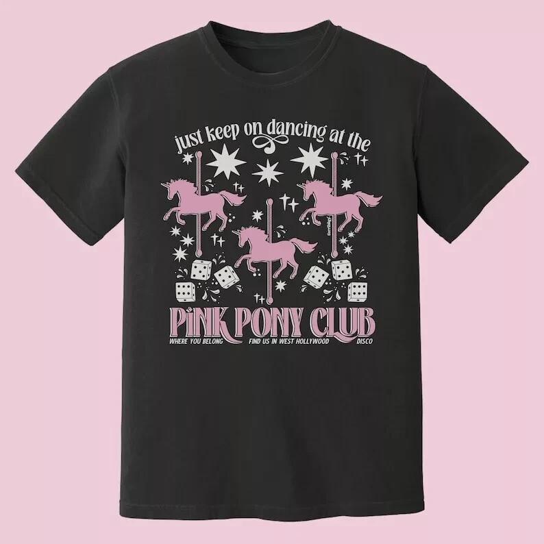 Футболка Pink Pony Club, Милая ретро-футболка с графическим принтом, Chappell, Keep Dancing S-4XL Унисекс S