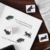 Cute Black Cat Stationery Stylish Wooden Rubber Stamp Made In Japan Stamps, Set, Gift, (#23)