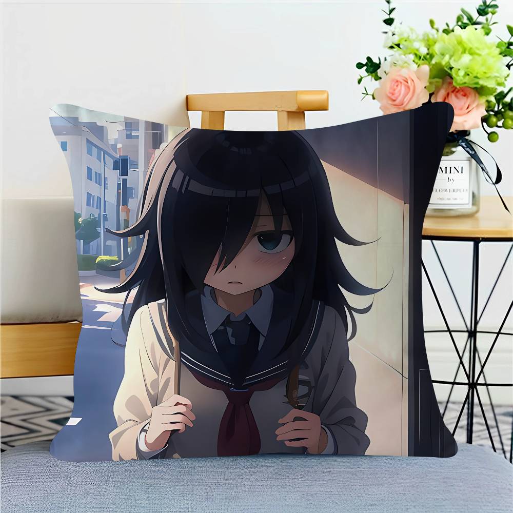 Anime T-Tomoko-Kuroki Decorative Room Aesthetics Pillow Case Home Decor Bedroom Sofa Bed Couch Pillow Cover 45x45