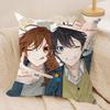Cartoon HHorimiya Anime Cushion Cover Silky Short Plush Invisible Zipper Dustproof Sofa Pillow Case For Home Decor