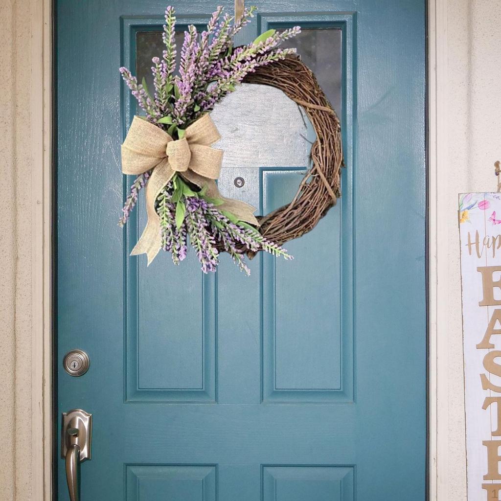 Easter Door Wreath Decor, Artificial ,Hanging, Decorative Front Garland, Floral Hoop for Window