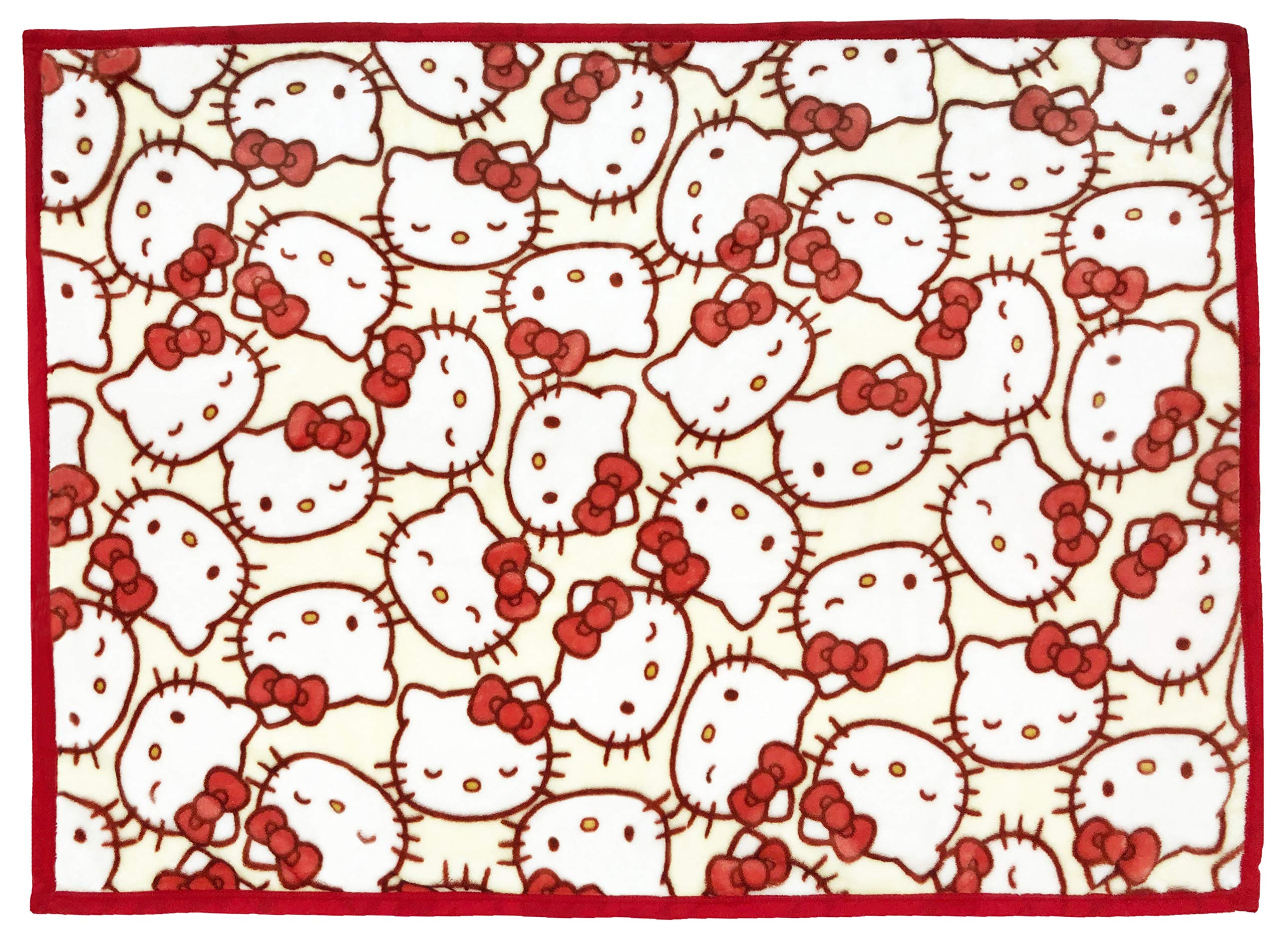 

Marushin Half Sanrio Hello Kitty Faces 140 x 100 cm Blanket, Kitty, 3245007500,