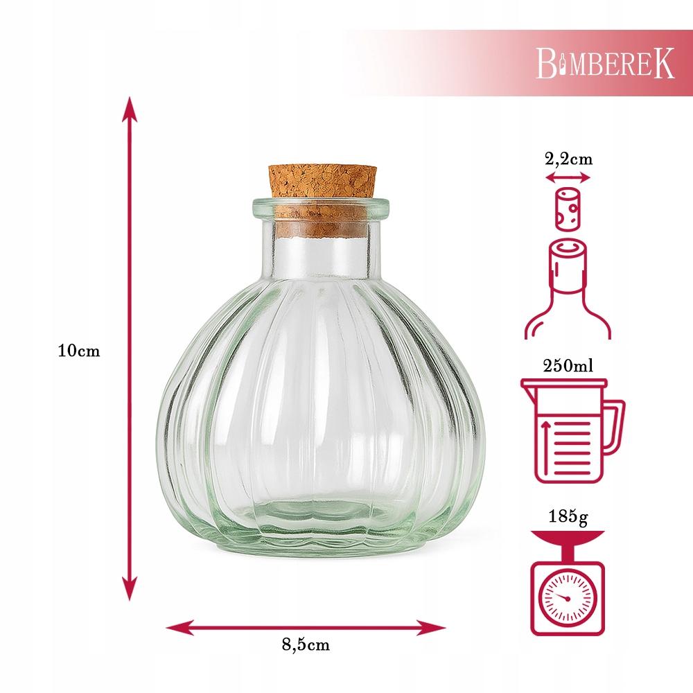5x VENICE Glass Bottles 250ml Bottle for Water, Juice, Liqueur, Olive Oil