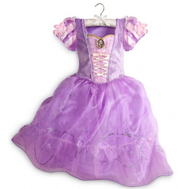 Kids Princess Costume Girls Elsa Anna Dress Carnival Cosplay Snow White Aurora Moana Rapunzel Mermaid Belle Party Outfits