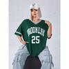 Brooklyn Print T-Shirt Damen Sommer Sport Atmungsaktives T-Shirt Mode Oversize Lässig Fußballtrikot Streetwear Sportbekleidung Top