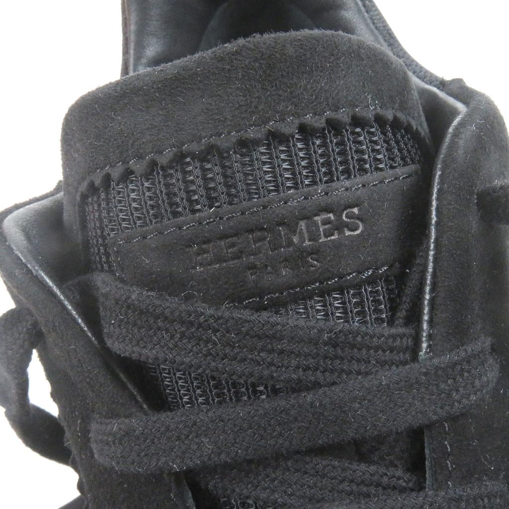 Excellent HERMES Sneakers Bouncing Black Mesh Mens 43 Used