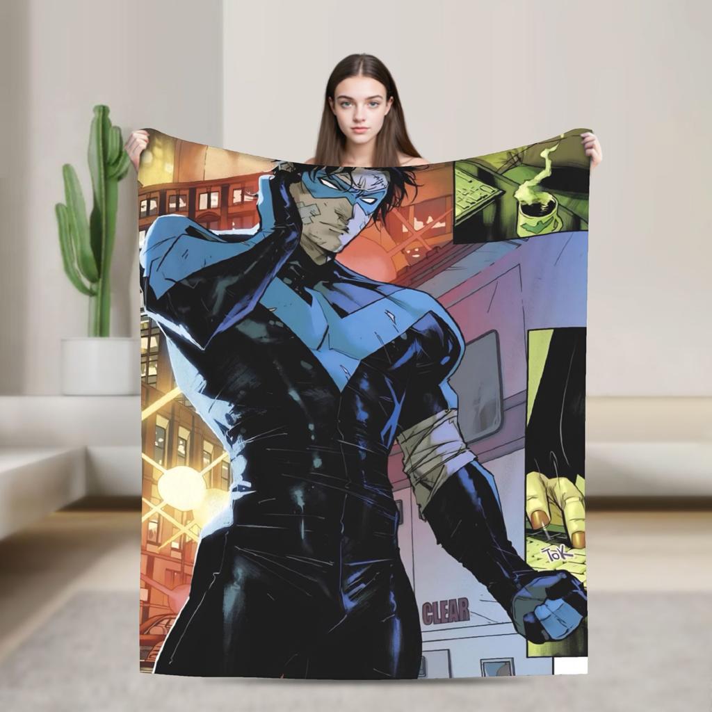 Dicks nightwing Graysons Blankets Soft Aesthetic Plush Bedding Throws For Outdoor Travel Flannel Bedspread Bed Cover