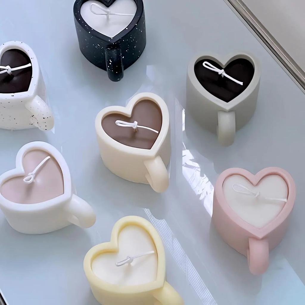 DIY Heart-shaped Silicone mold, Heart-shaped Storage Cup , Resin mold, Candle cup mold, Drip Glue Home Decoration Ornament