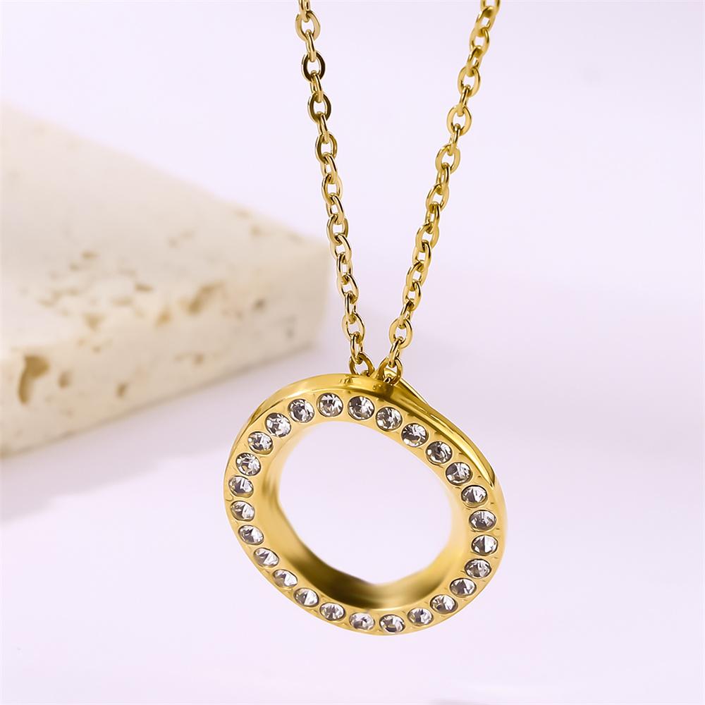 Atoztide Zircon Letter Pendant Necklace for Women Men Full Stone Alphabet Initial Name Monogram Charm Necklace Jewelry Gift