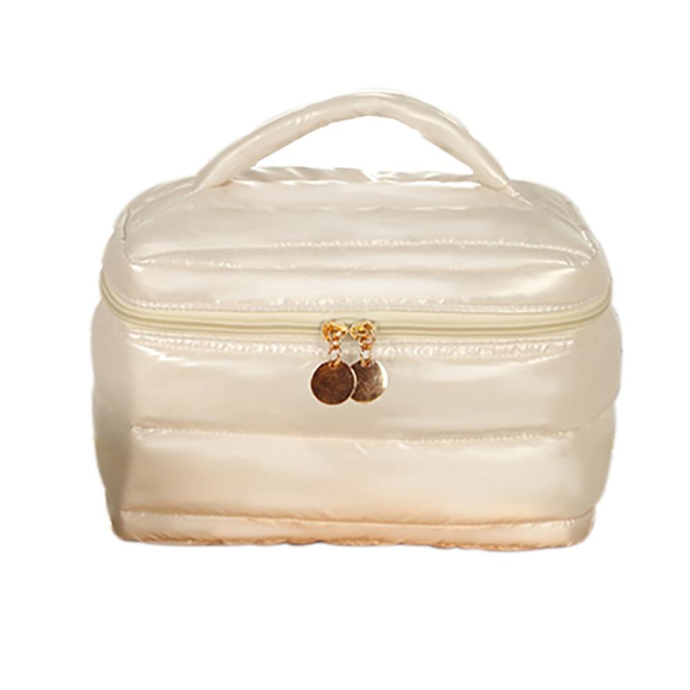 Portable Waterproof Aesthetic Cosmetic Organizer Large Capacity Shock Resistance Quilted Makeup Pouch Washbag Toiletries